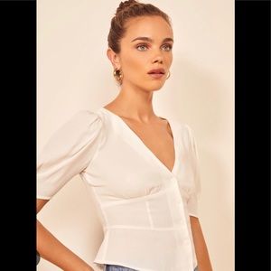 Reformation Madeline Top in Ivory